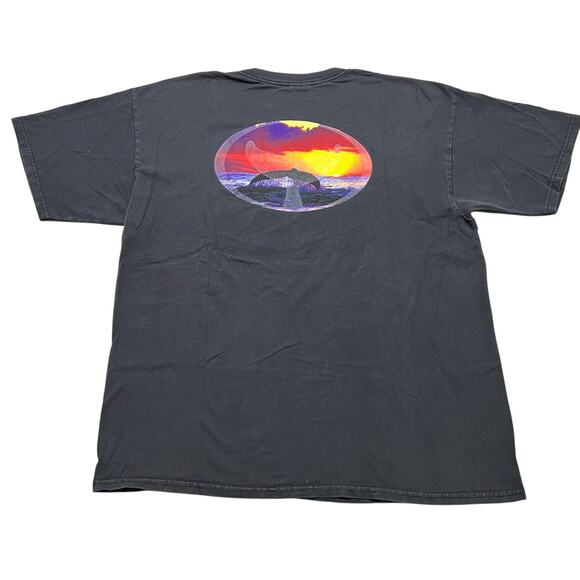 Vintage Wyland Signature AFTCO Bluewater Whale Surfing T-Shirt Tee - size XL - Picture 1 of 8